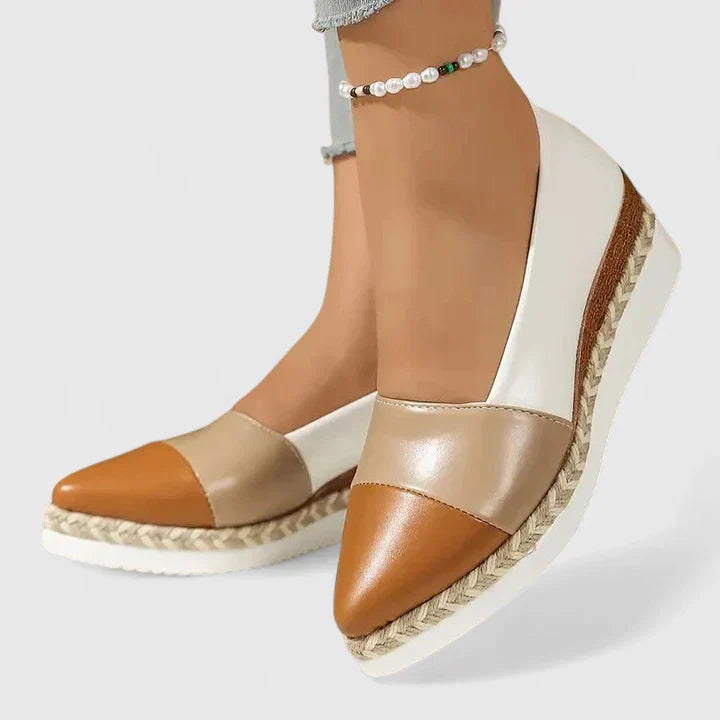 Women Pointed Toe Platform Espadrille Wedges