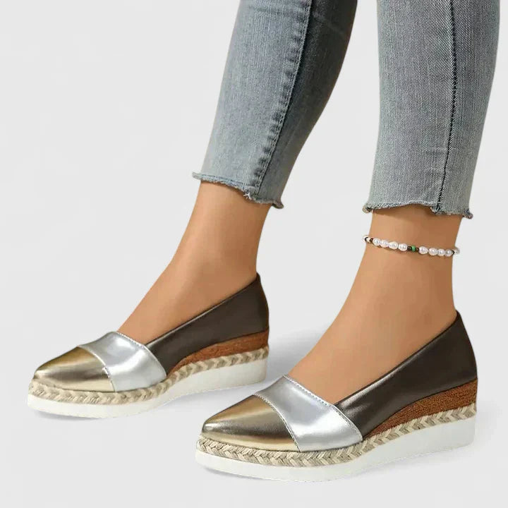 Women Pointed Toe Platform Espadrille Wedges