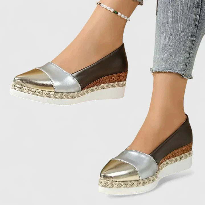 Women Pointed Toe Platform Espadrille Wedges
