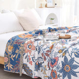 Vintage Floral Tapestry Throw Blanket with Tassels for Sofa Bed