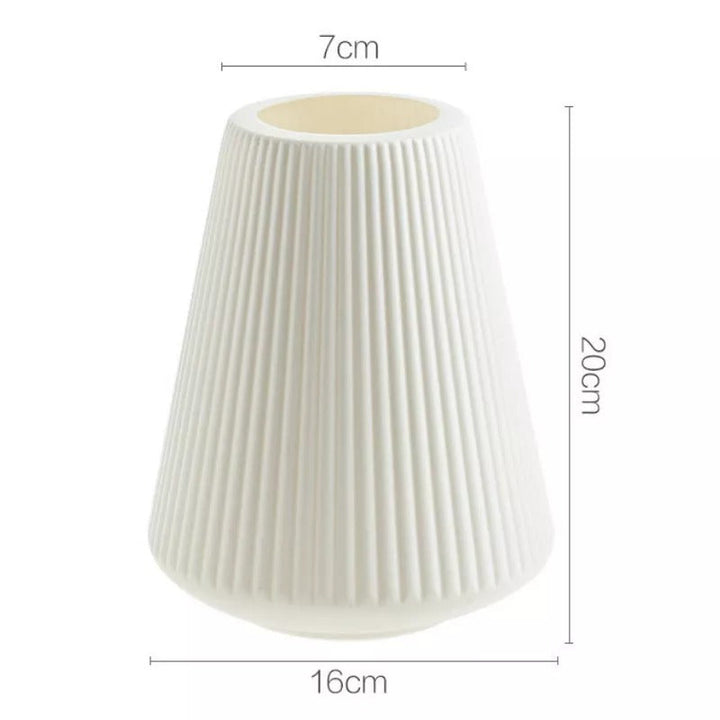 Nordic Flower Vase │ Shatterproof, Fluted Design │ Living Room & Office Decor