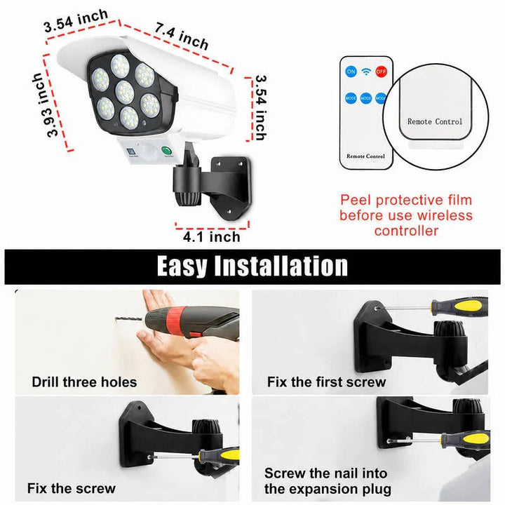 2 Pack Ultra-Bright Solar Motion Sensor Outdoor Security Light Remote