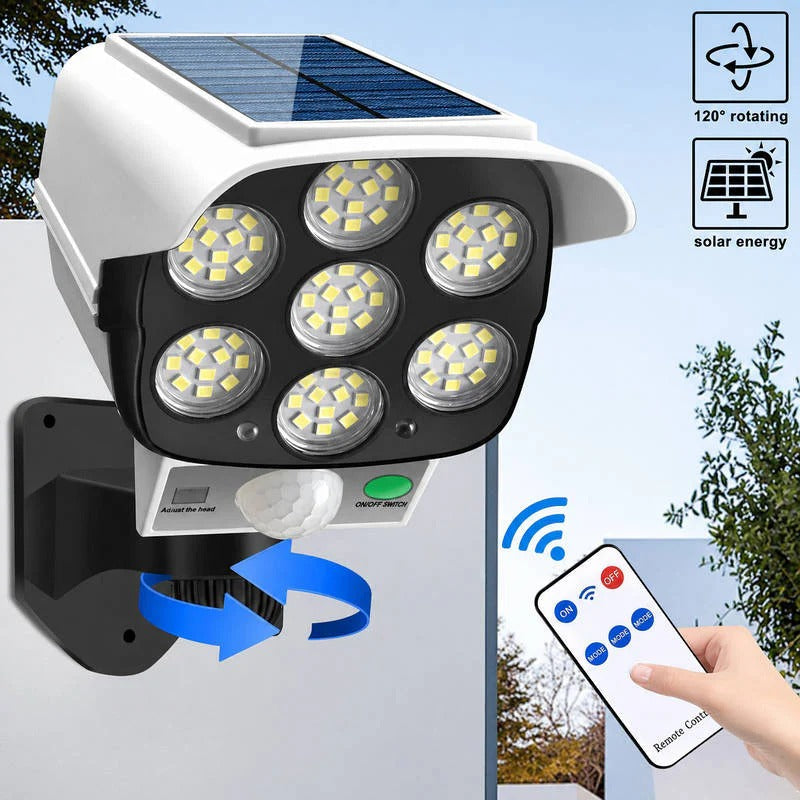 2 Pack Ultra-Bright Solar Motion Sensor Outdoor Security Light Remote