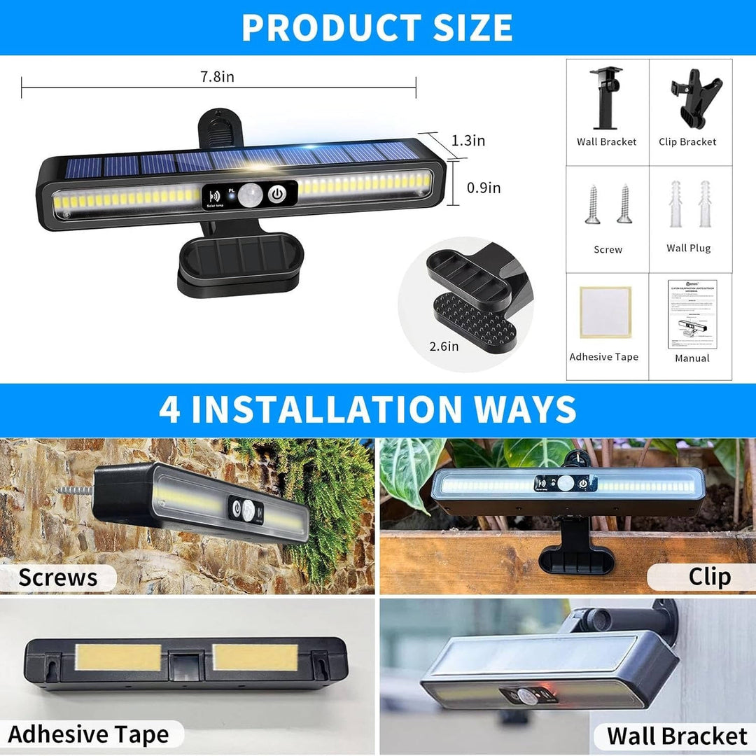 Solar Motion Sensor Security Light Ultra-Bright Outdoor Wall Flood