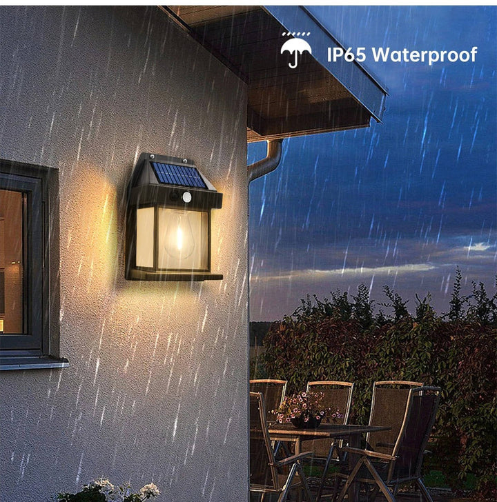 2-Piece Modern Motion Sensor Outdoor Solar Wall Lamp Set