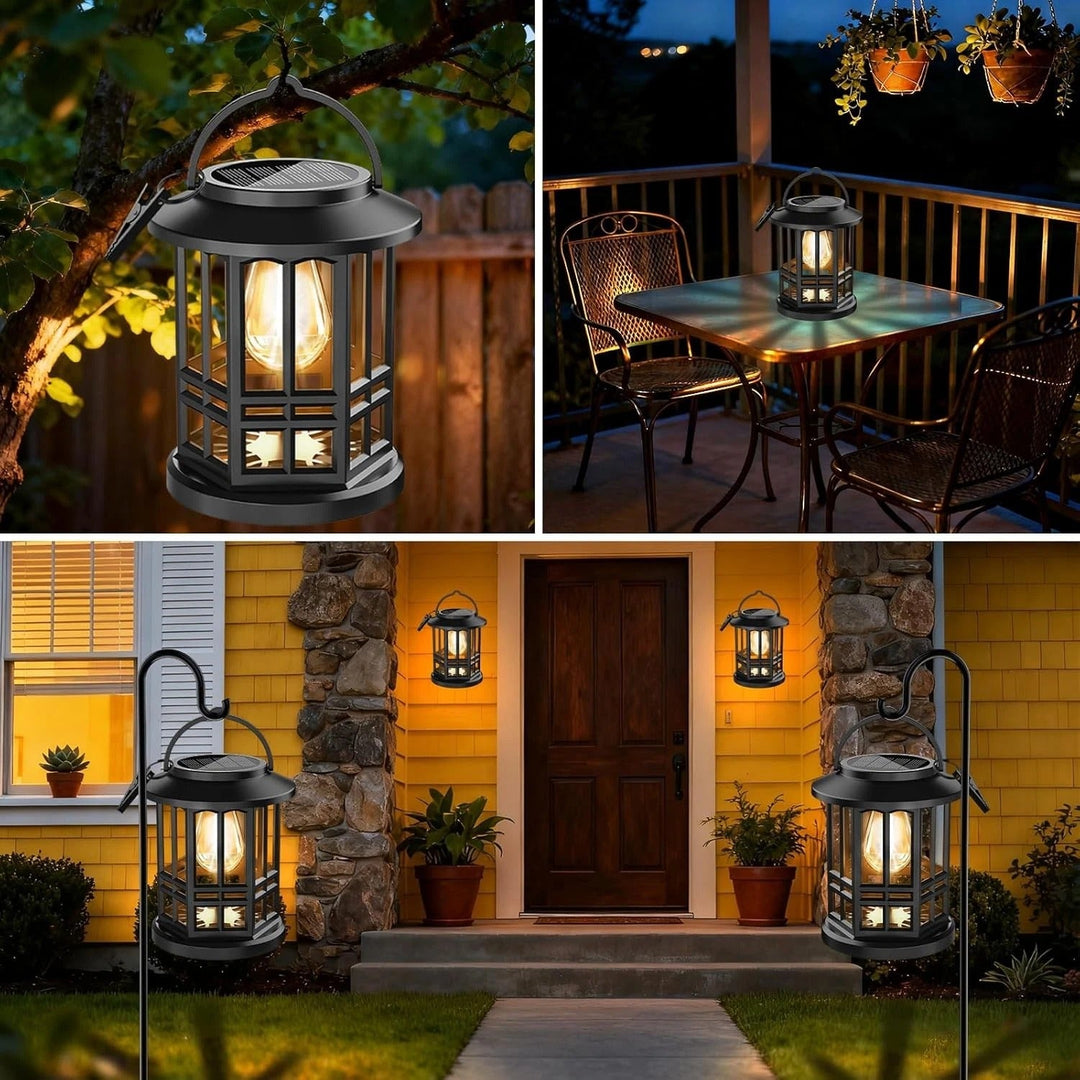 Solar Hanging Lanterns | Auto-Sensor LED | Garden & Patio | 2 Pack