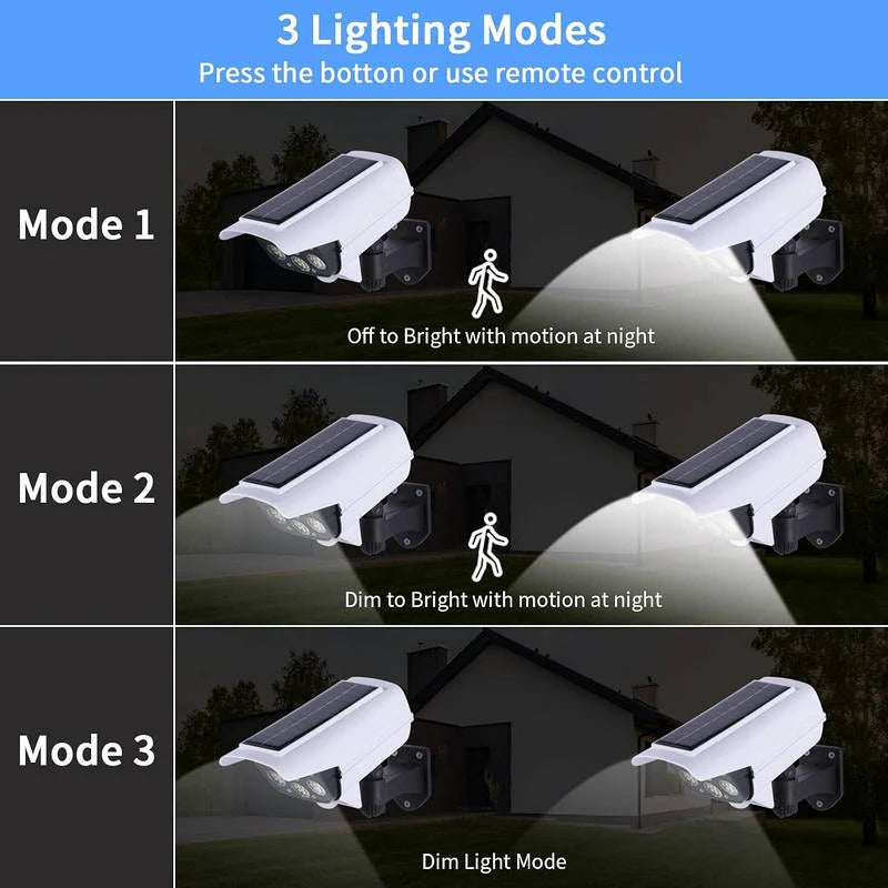 2 Pack Ultra-Bright Solar Motion Sensor Outdoor Security Light Remote