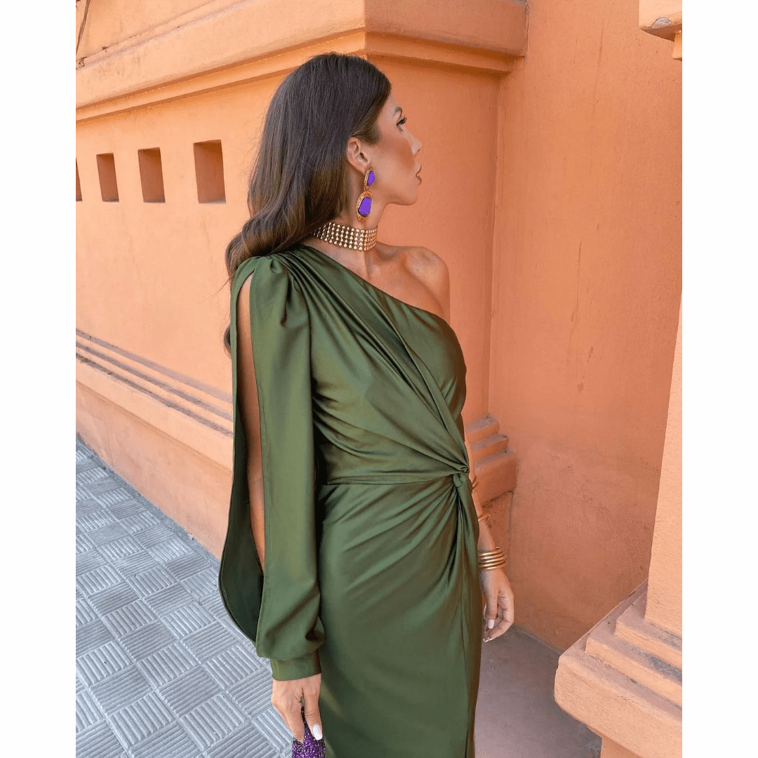 Covernorth Women's One-Shoulder Knotted Maxi Dress