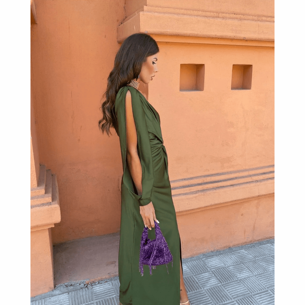 Covernorth Women's One-Shoulder Knotted Maxi Dress