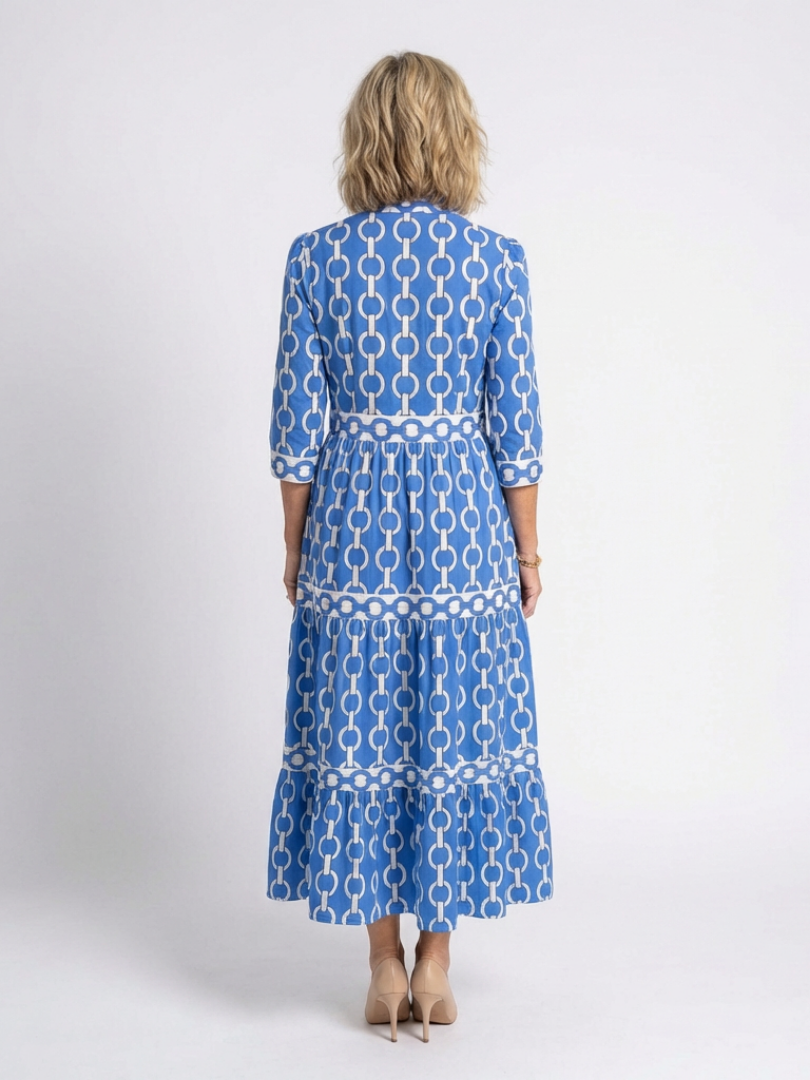 Women’s Geometric Print Tiered Maxi Dress