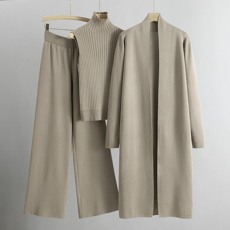 Covernorth Three-Piece Ribbed Knit Lounge Set