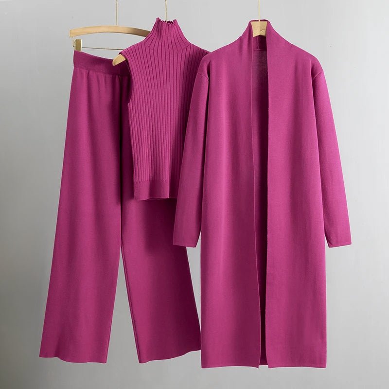 Covernorth Three-Piece Ribbed Knit Lounge Set