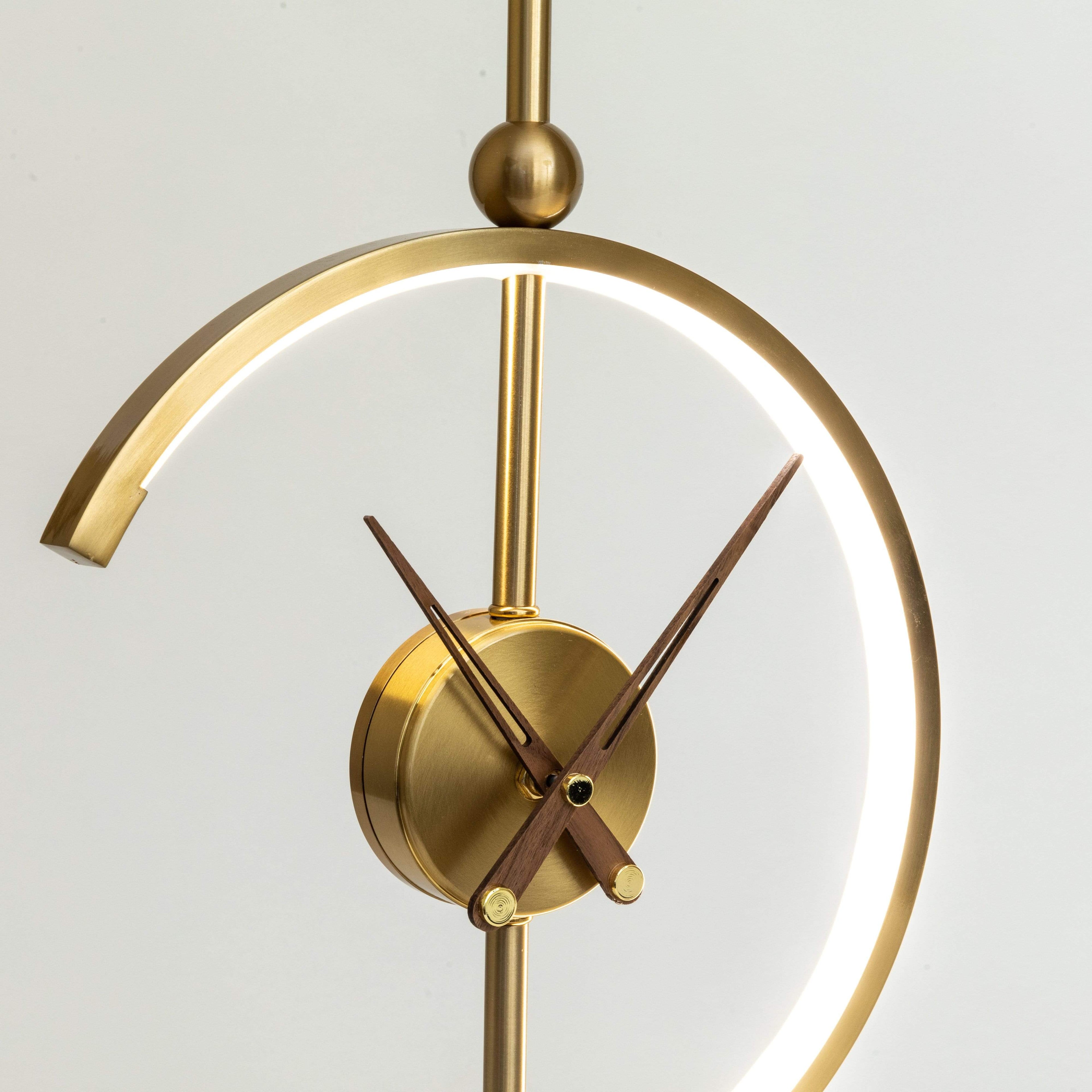 Sculptural Crescent Clock Lamp