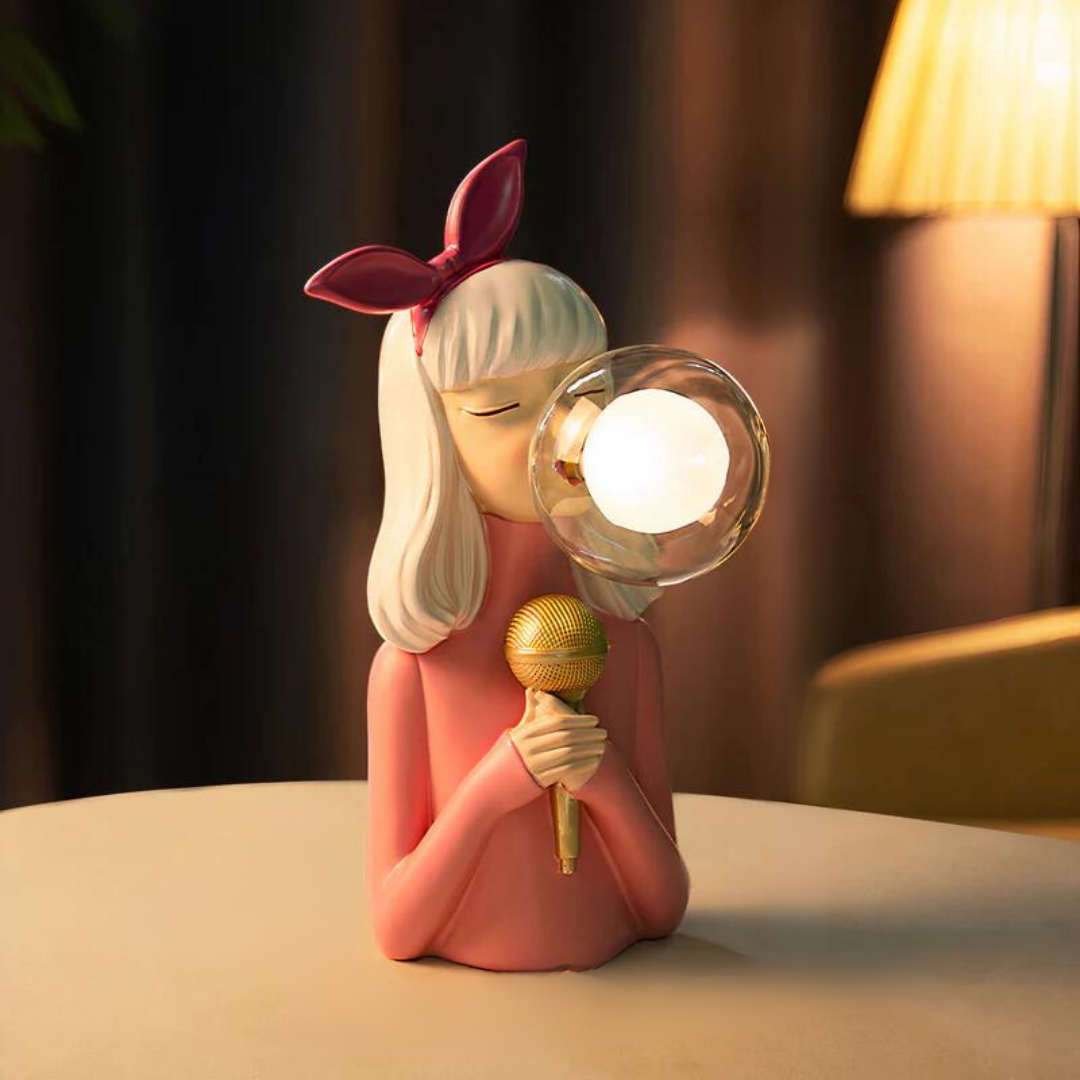 Whimsical Figurine Bubble Table Lamp