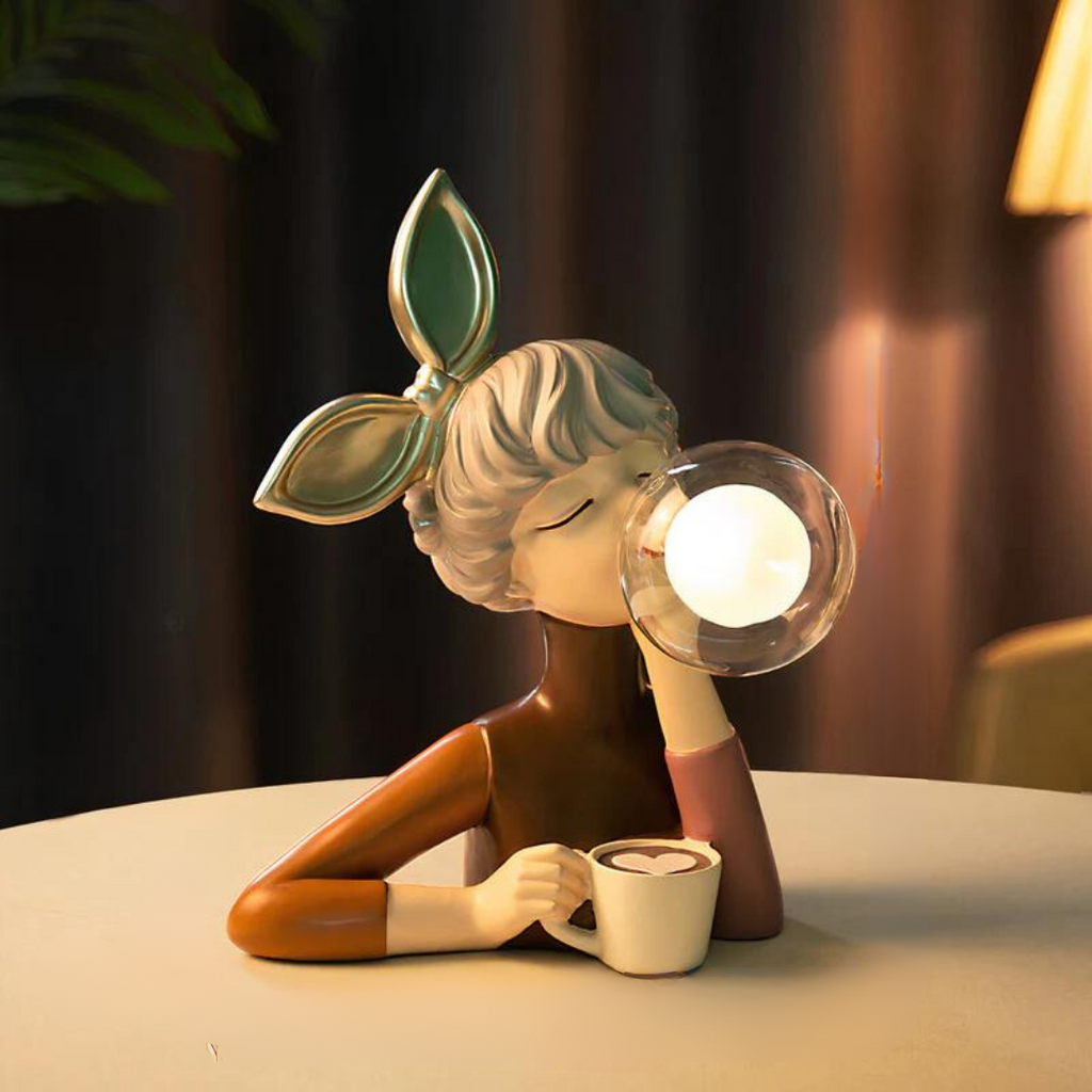 Whimsical Figurine Bubble Table Lamp
