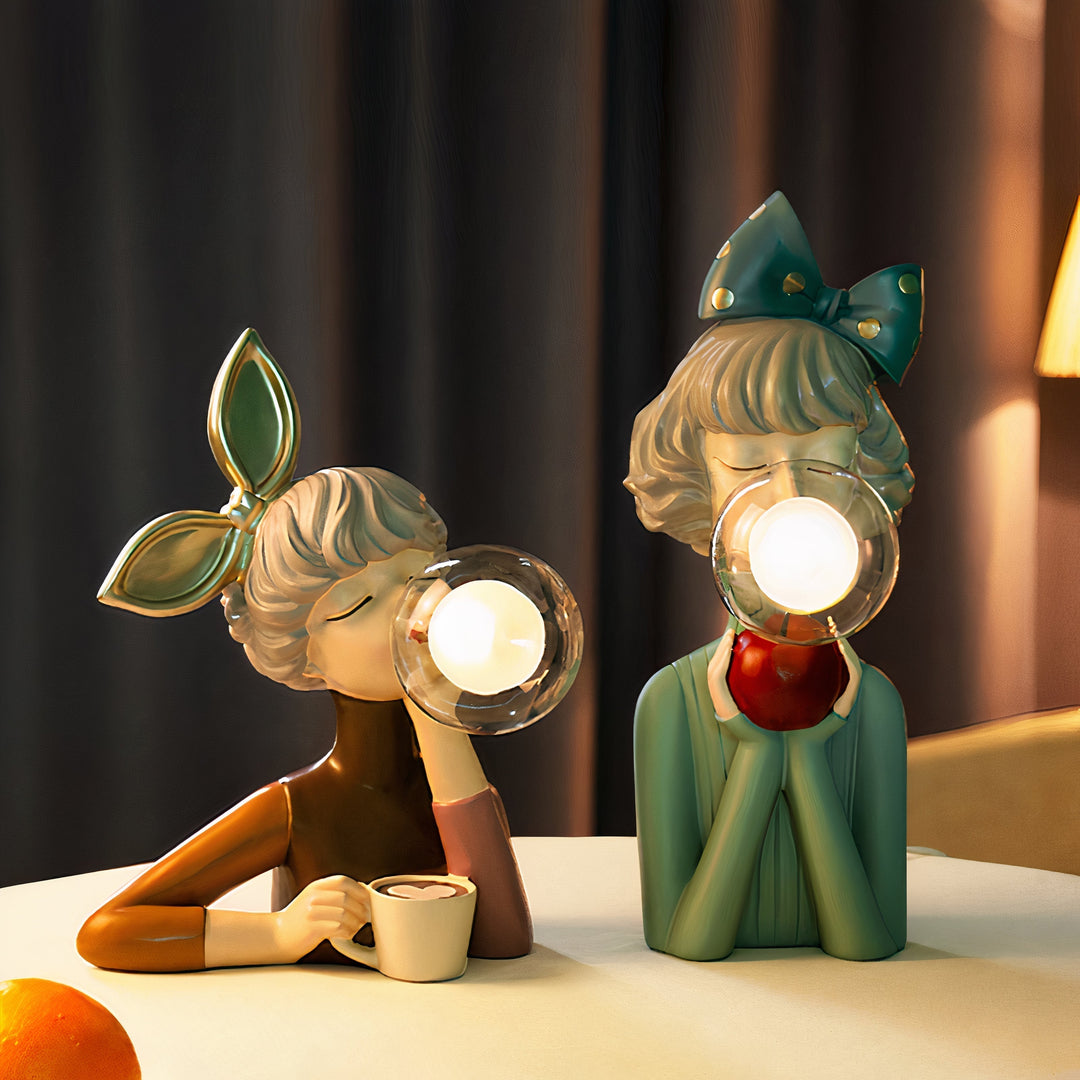 Whimsical Figurine Bubble Table Lamp