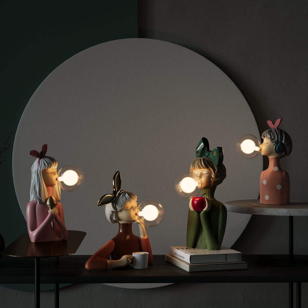 Whimsical Figurine Bubble Table Lamp