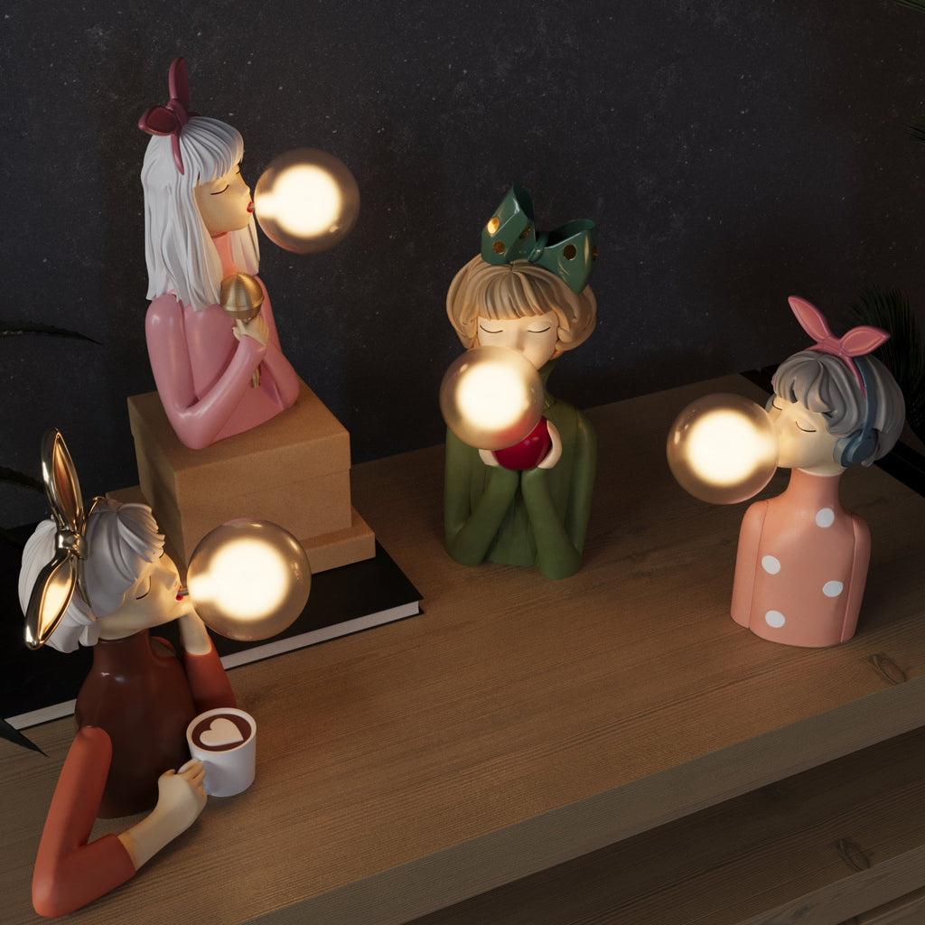 Whimsical Figurine Bubble Table Lamp