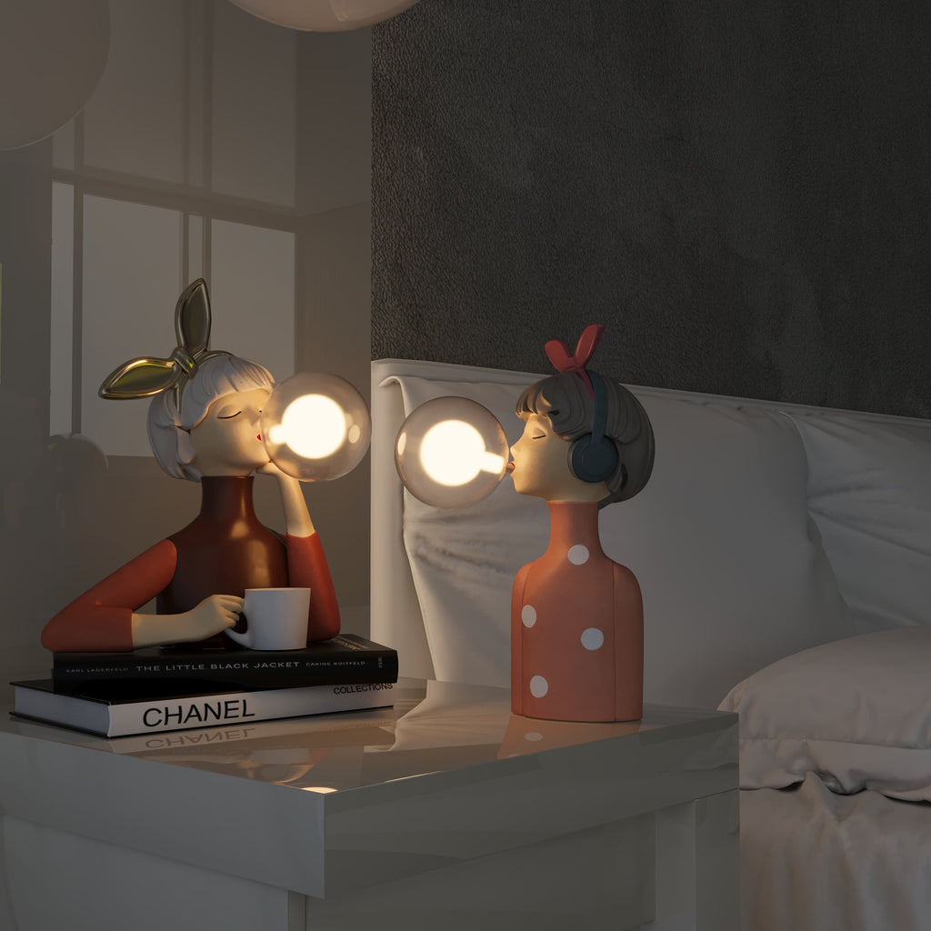 Whimsical Figurine Bubble Table Lamp