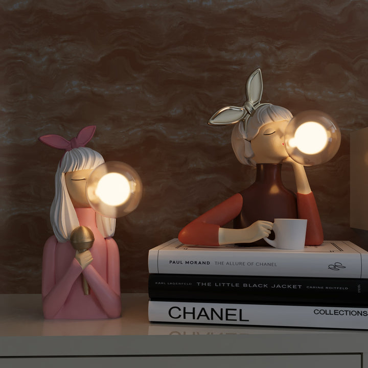 Whimsical Figurine Bubble Table Lamp