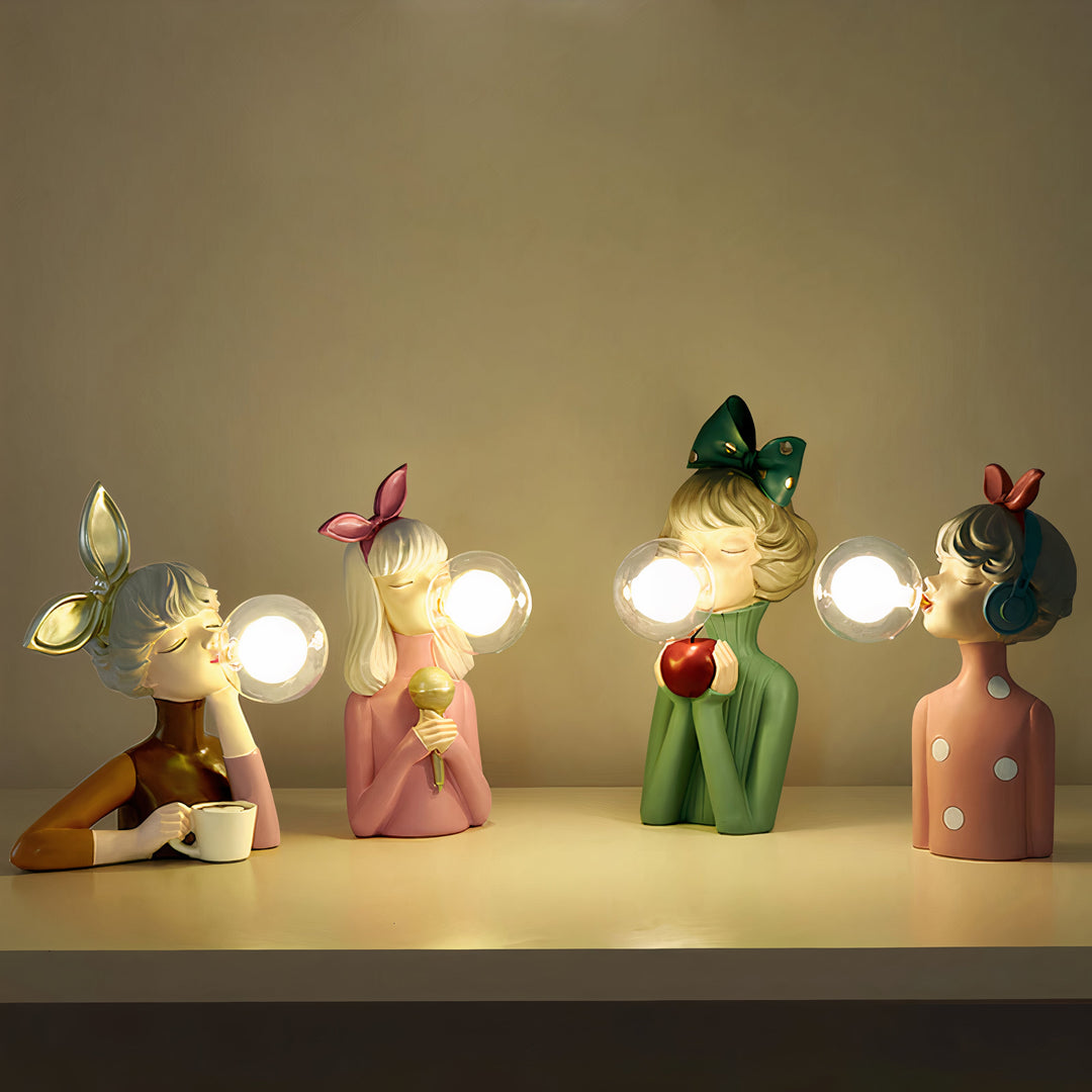 Whimsical Figurine Bubble Table Lamp