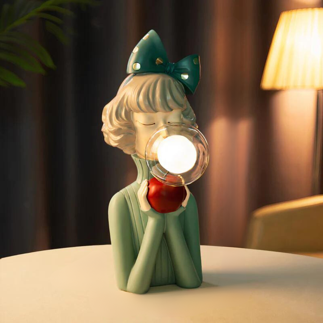 Whimsical Figurine Bubble Table Lamp