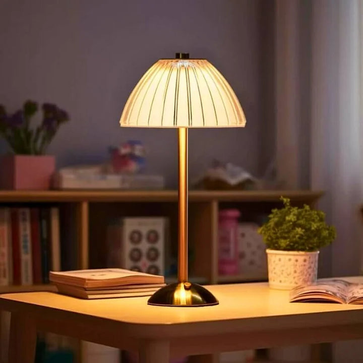 Crystal Table Lamp | Rechargeable Glow | Bedside, Desk | Gold