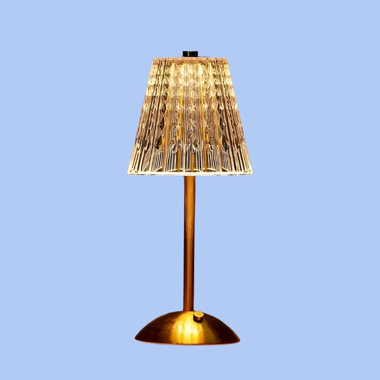 Crystal Table Lamp | Rechargeable Glow | Bedside, Desk | Gold