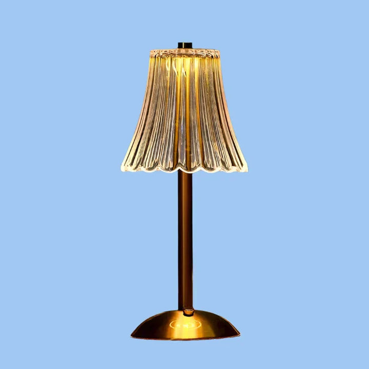 Crystal Table Lamp | Rechargeable Glow | Bedside, Desk | Gold