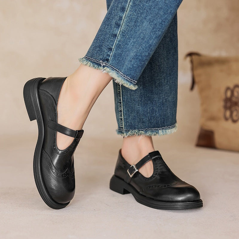 Covernorth Women’s Leather Brogue Mary Janes