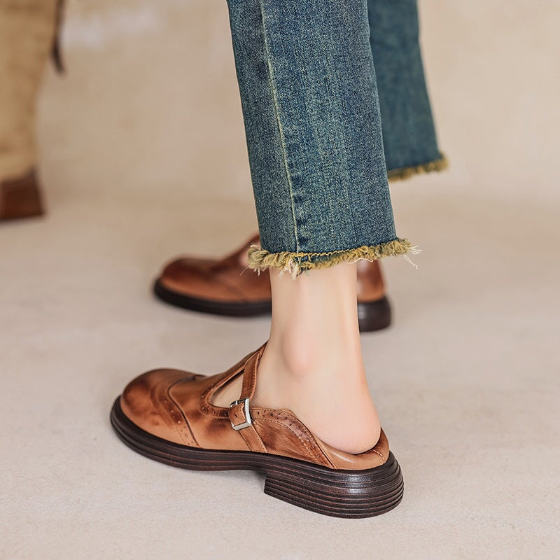 Covernorth Women’s Leather Brogue Mary Janes