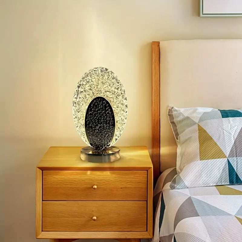 Crystal Pea Cock Touch Bedside Table Lamp
