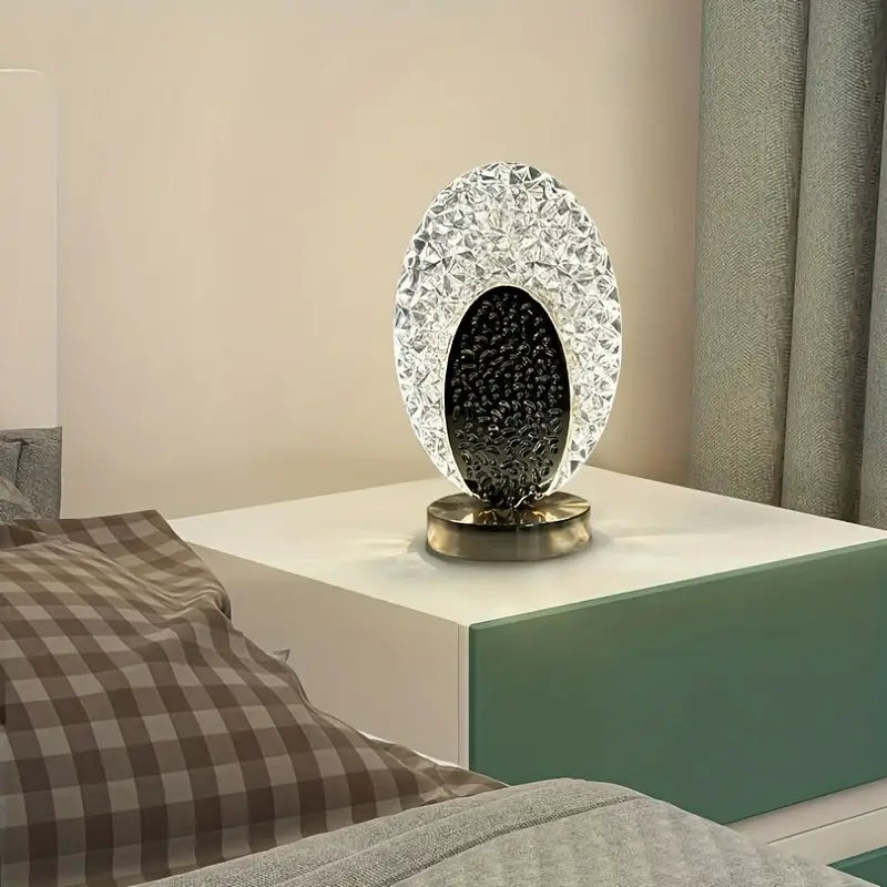 Crystal Pea Cock Touch Bedside Table Lamp