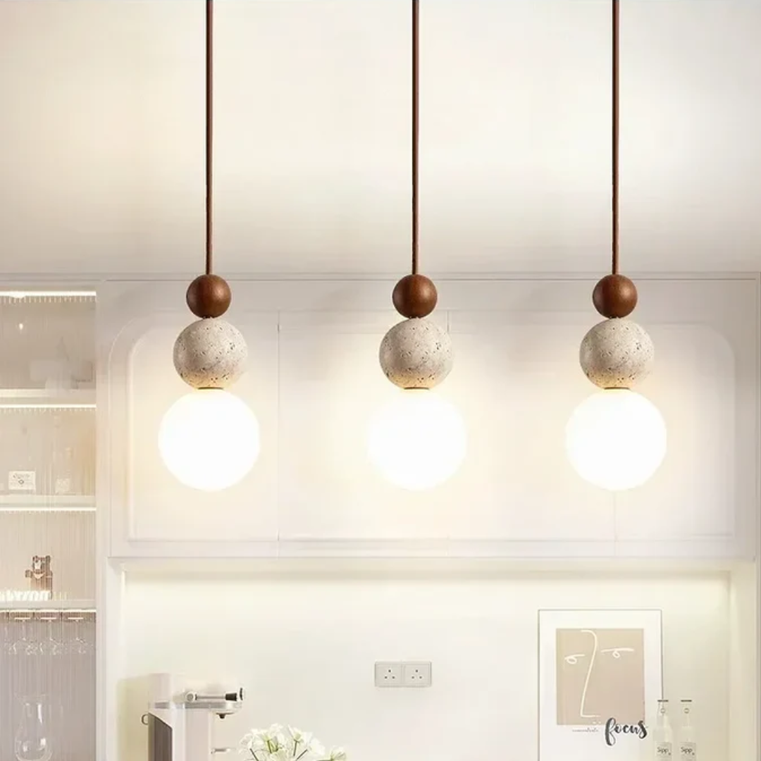Modern Minimalist Stone Globe Pendant Light