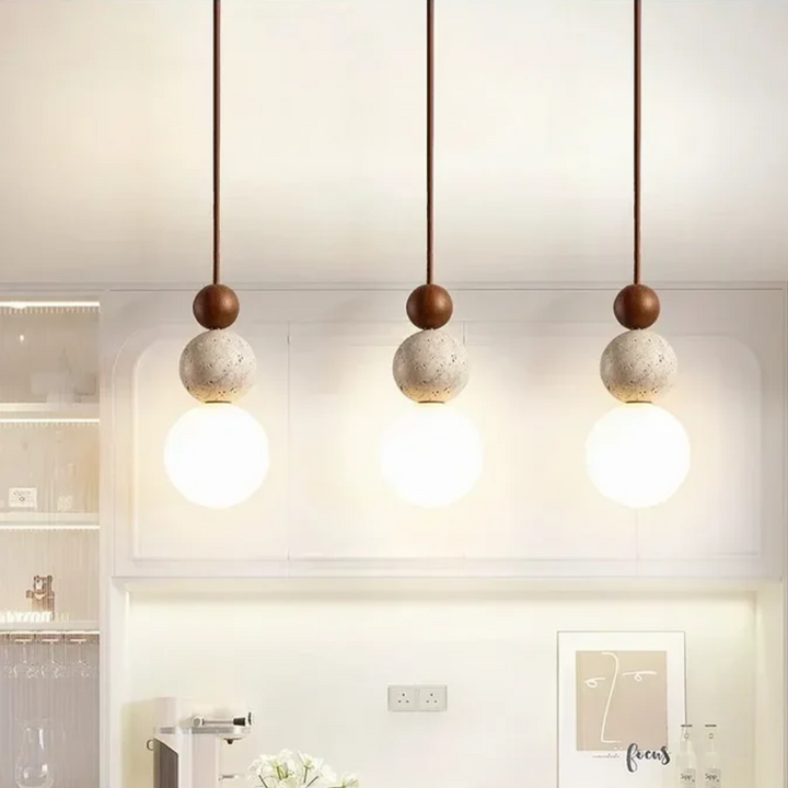 Modern Minimalist Stone Globe Pendant Light