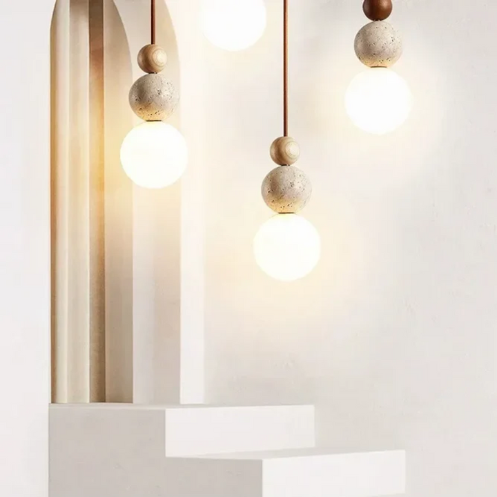 Modern Minimalist Stone Globe Pendant Light