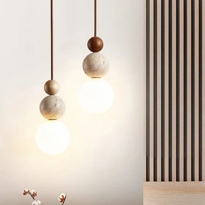Modern Minimalist Stone Globe Pendant Light