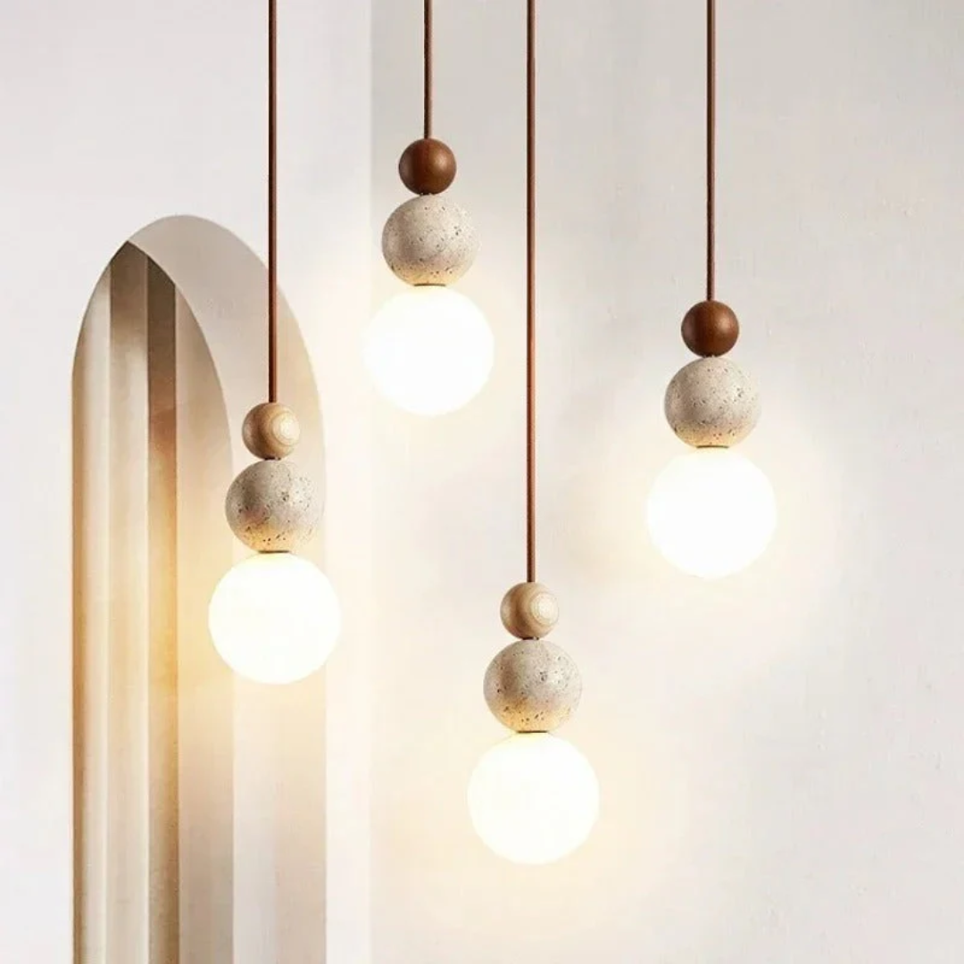 Modern Minimalist Stone Globe Pendant Light