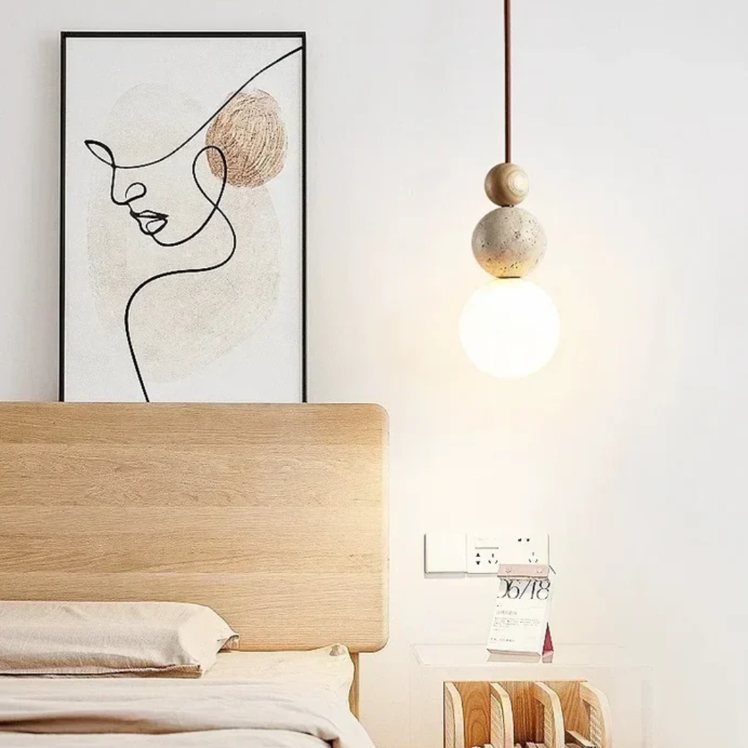 Modern Minimalist Stone Globe Pendant Light