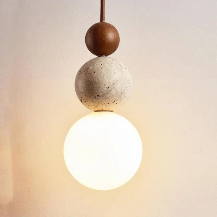 Modern Minimalist Stone Globe Pendant Light