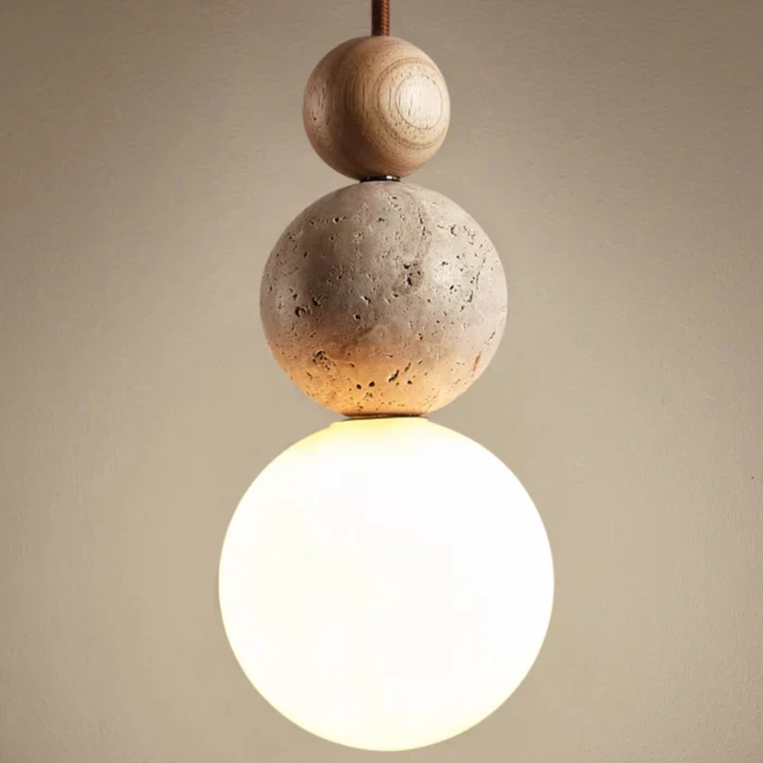 Modern Minimalist Stone Globe Pendant Light