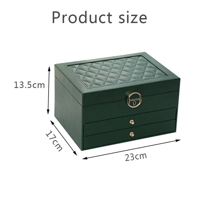 Quilted Leather Lock Jewelry Organizer
