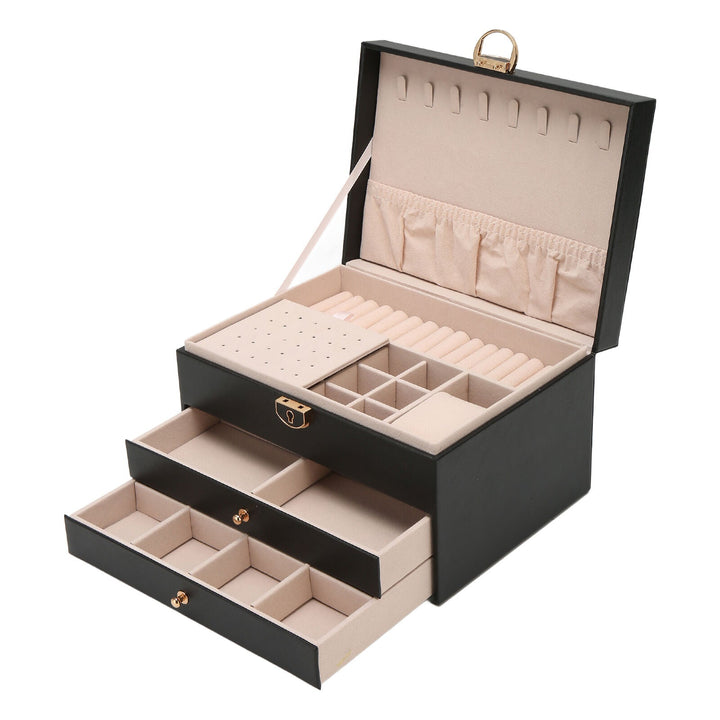 Quilted Leather Lock Jewelry Organizer