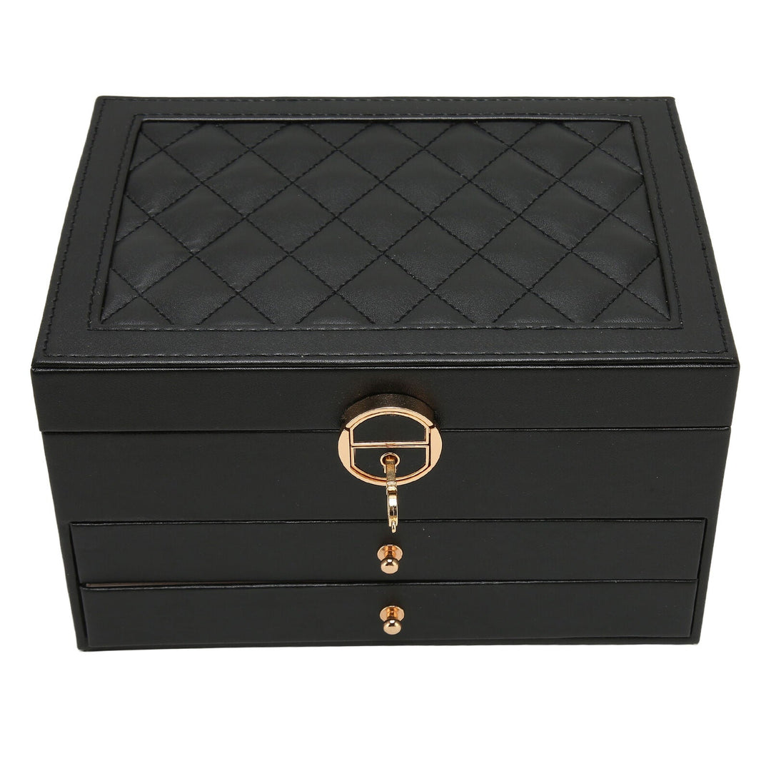 Quilted Leather Lock Jewelry Organizer