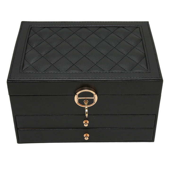 Quilted Leather Lock Jewelry Organizer