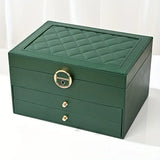 Quilted Leather Lock Jewelry Organizer