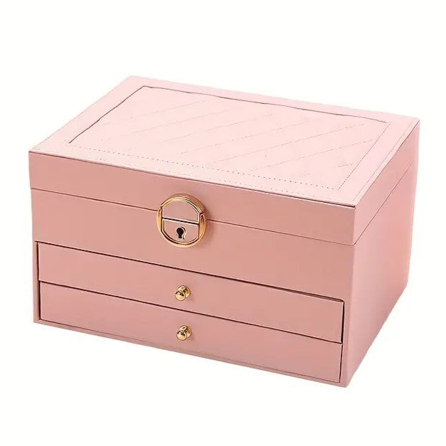 Quilted Leather Lock Jewelry Organizer