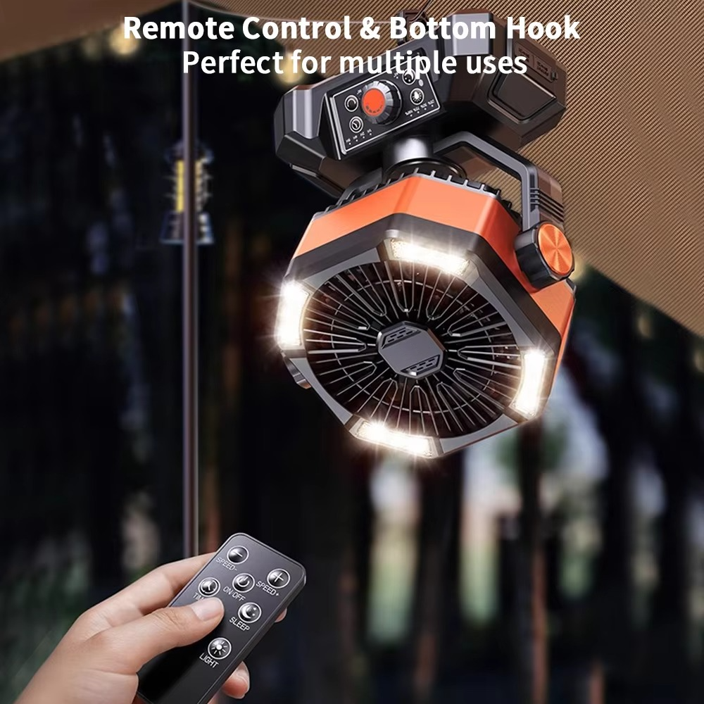 Portable Camping Fan | Power Bank & LED Light | Tent & Patio