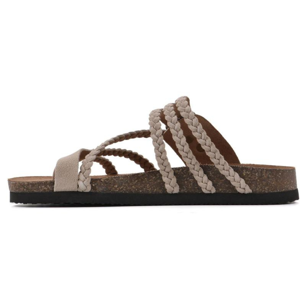 Women's Braided Cork Footbed Sandals