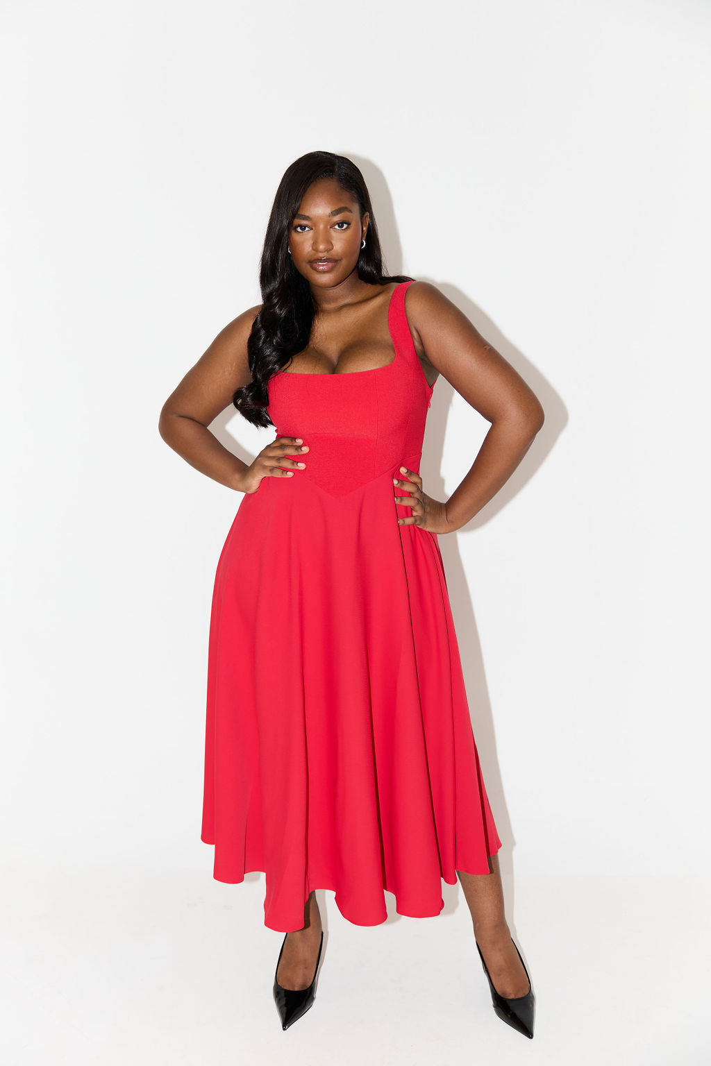 Covernorth Women’s Square-Neck Midi Dress